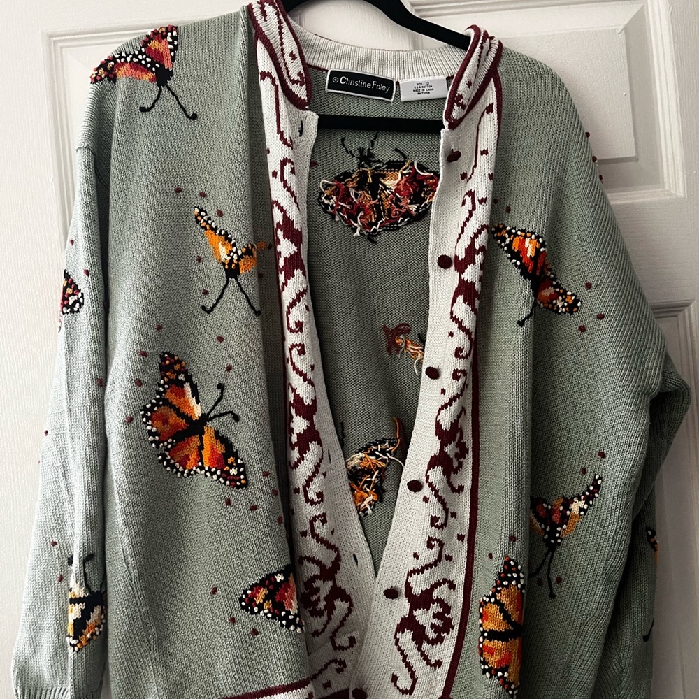 NEW Christine Foley Butterfly Detailed Cardigan